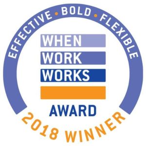 "When Work Works Award 2018 Winner" logo.