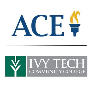 Logos for ACE and Ivy Tech Community College.