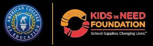 ACE and Kids In Need Foundation logos.