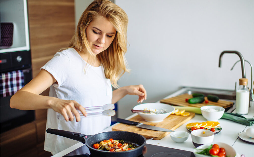 Photo of person working and cooking