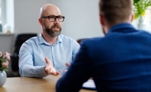 Photo of individual conducting a job interview