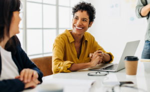 Image of MBA classmates working together