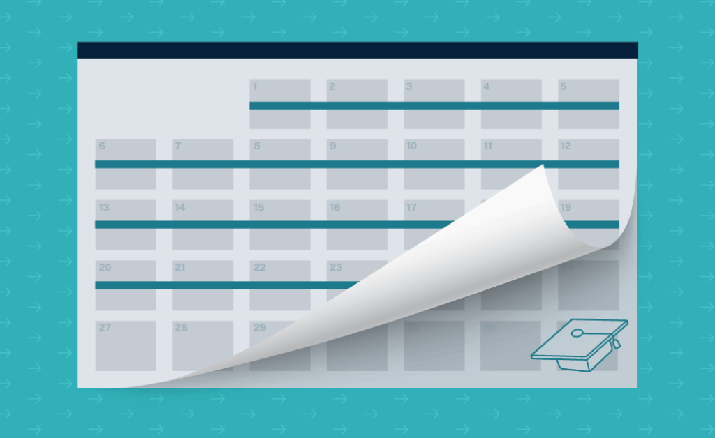 Graphic portraying turning a calendar page